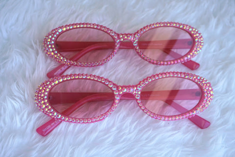 Pink Oval Glam Glasses