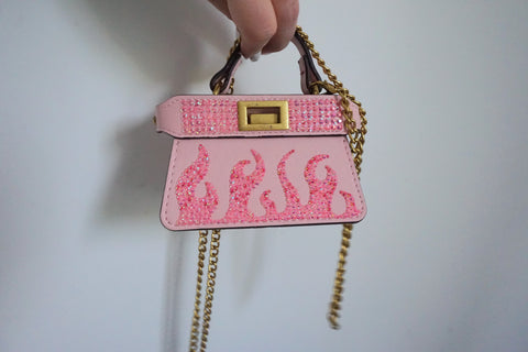 Mini Pink Flame Wallet Crossbody Purse