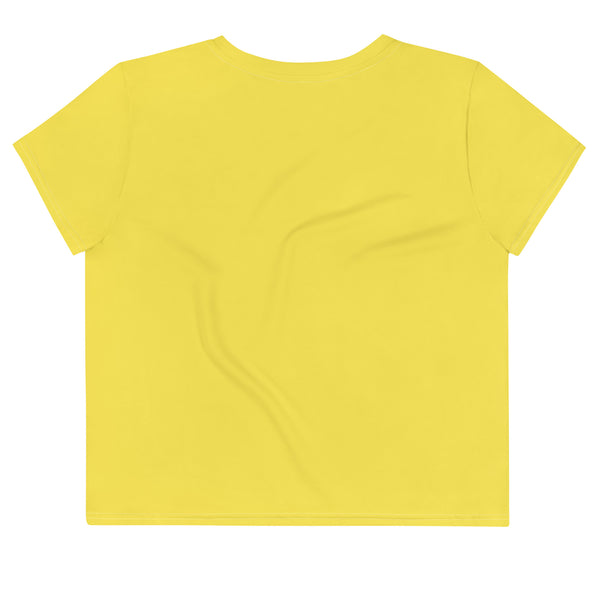 Be Your Glam Self - Lips with Sprinkles Yellow Crop Tee