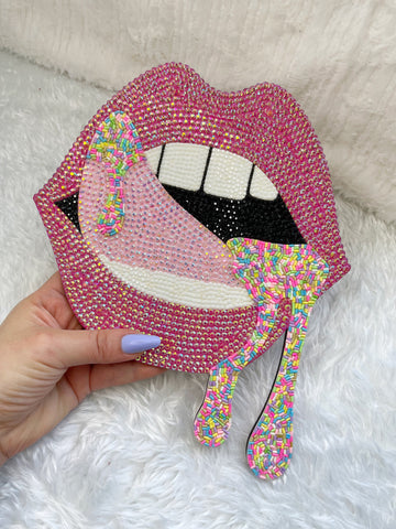 Wall Art Glam Showpiece / Open Mouth Sprinkles on Tongue