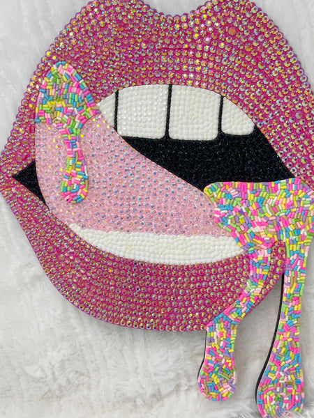 Wall Art Glam Showpiece / Open Mouth Sprinkles on Tongue
