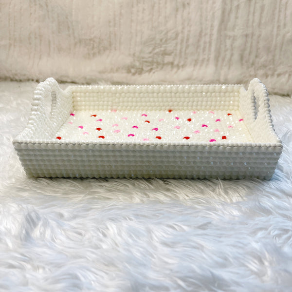 "Besitos" Collection - Glam Perfume Tray - Misc Organizer - In WHITE