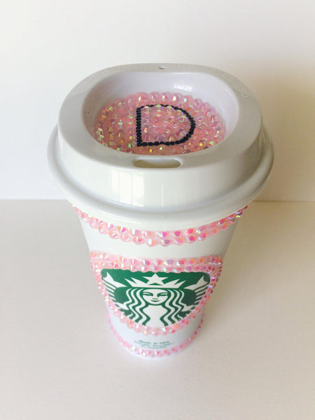 Custom Personalized Travel Coffee Tea Starbucks Bling Travel Mug with Lid