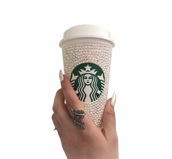 Custom Bling Starbucks 16 oz Coffee Tea Travel Glam Mug Personalized