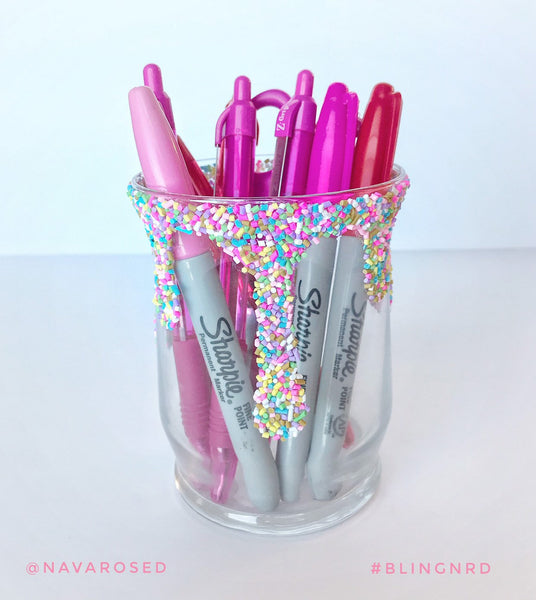 Sprinkles Drip Make up Brush Pen Penchil Marker Glam Glass Holder