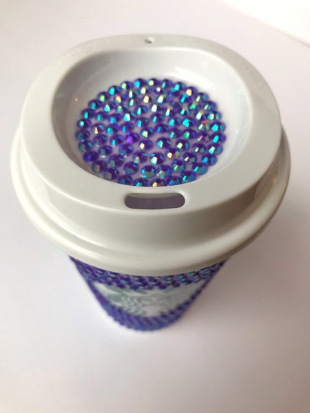 Purple Bling 16 oz. Starbucks Travel Coffee Tea Glam Mug with Lid