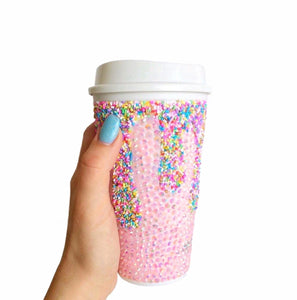 Sprinkles Bling Drip Coffee/Tea Cup TravelGlam Mug with Lid