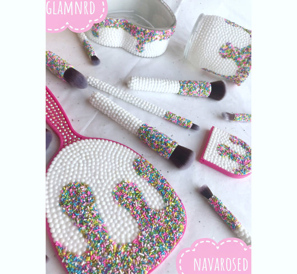Sprinkles Collection / Bling / Beauty Make Up Organizer / Glass Bowl / Heart Shaped Dish / Baker Gift