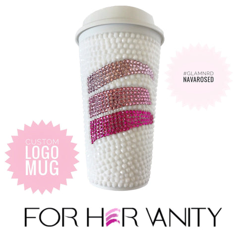 Branding Logo Custom Glam Mug Cup with Travel Lid