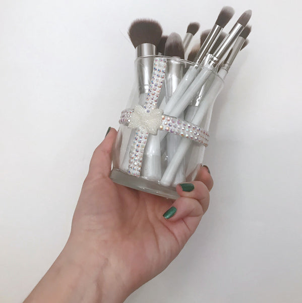 Gift Box Design Makeup Brush GLAM Holder Bling Pencil Holder