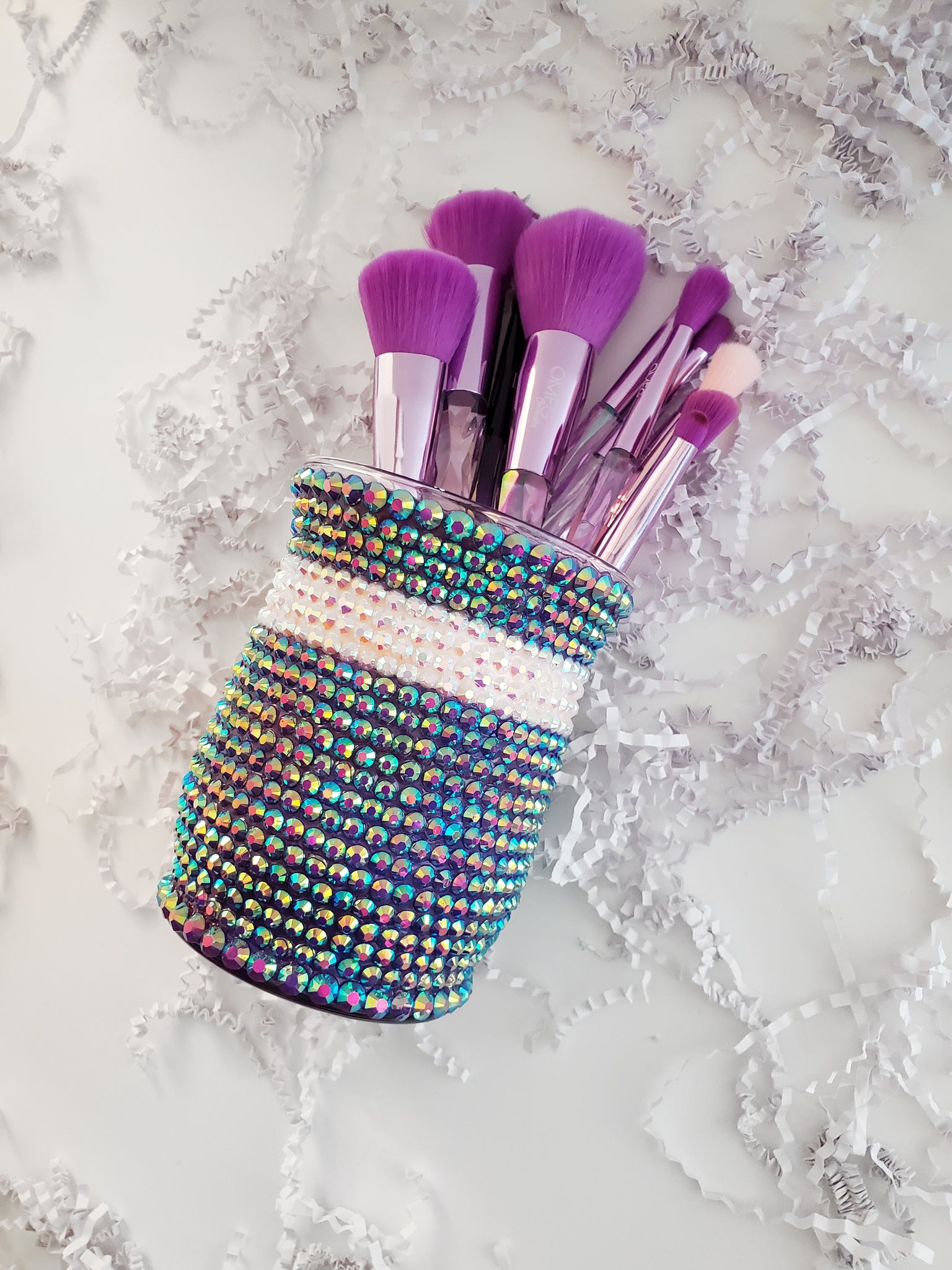 Purple Brush Holder Glam Showpiece / Pen Holder